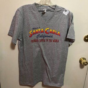 The Lost Boys Santa Carla Heather Grey V-neck T-Shirt - Medium NWT